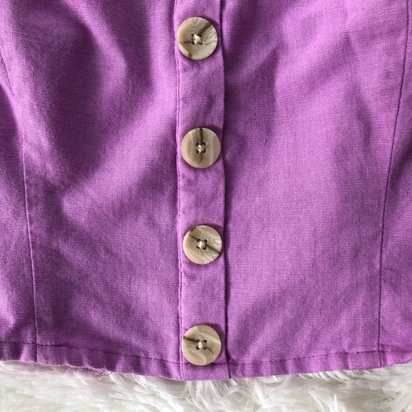 AMERICAN EAGLE • Square Neck Button Front Lilac Long Sleeve Peasant top - Small - Picture 15 of 16